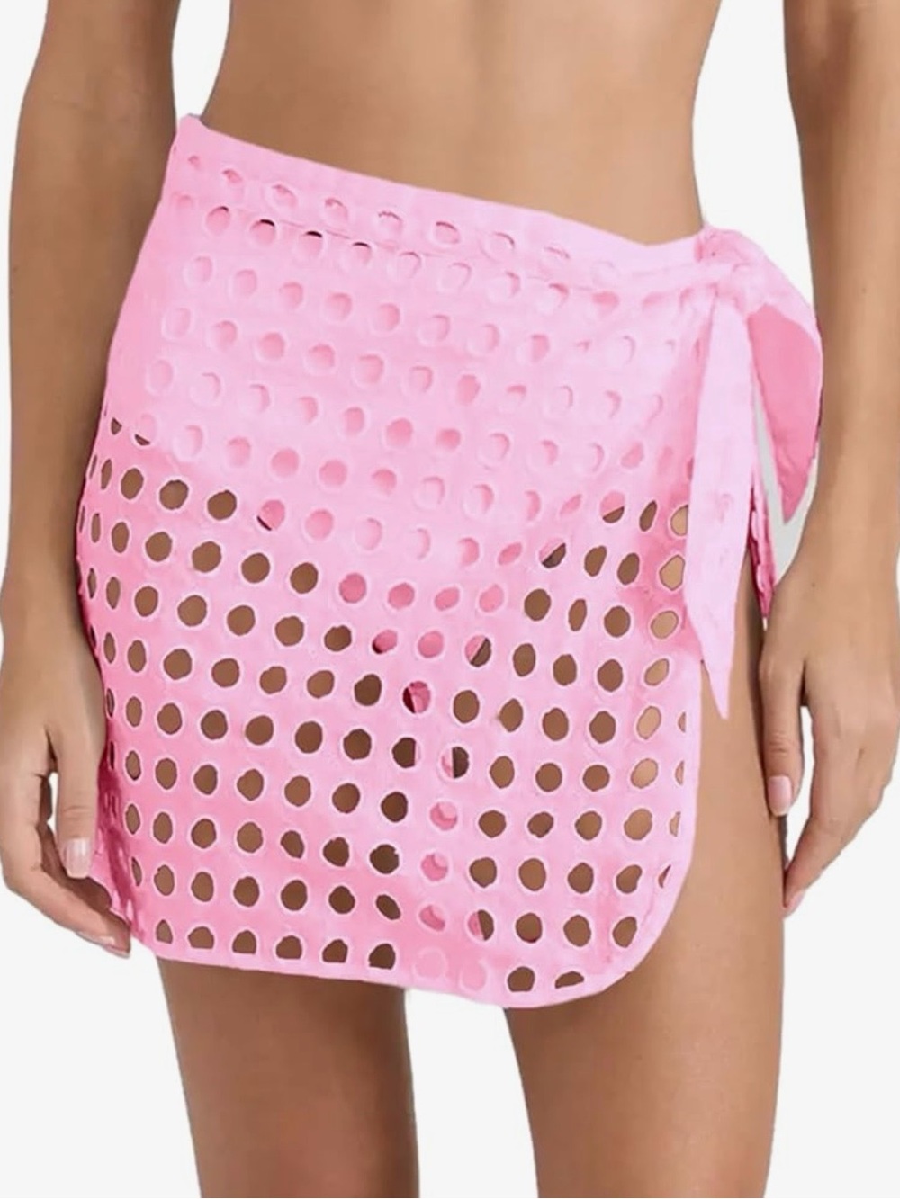 Amazon Pink Tie-Side Swim Sarong Cover-Up